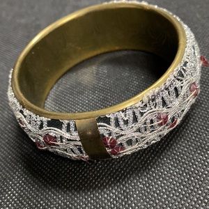 Vintage brass & sequins bangle